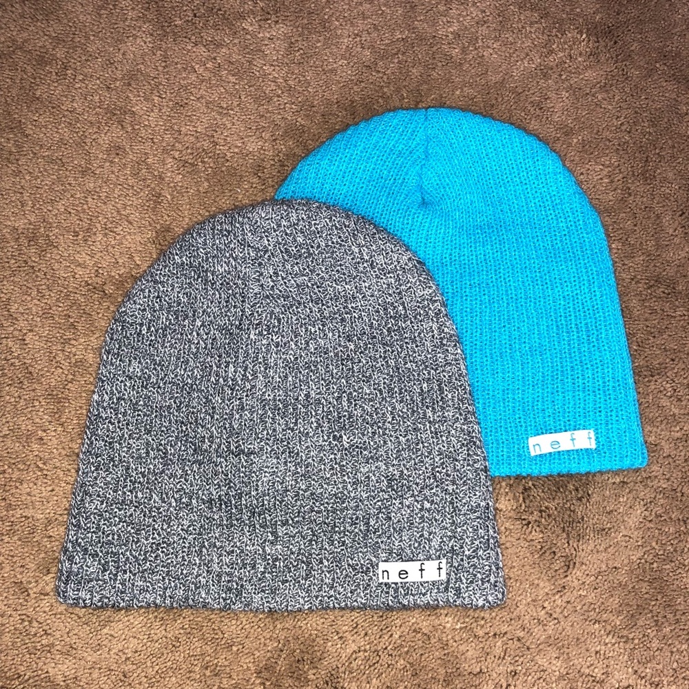 Blue & Gray Neff Beanie Bundle